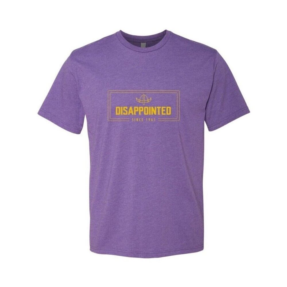 Minnesota Vikings Shirt Mens Large Purple Yellow Disappointed Since 1967